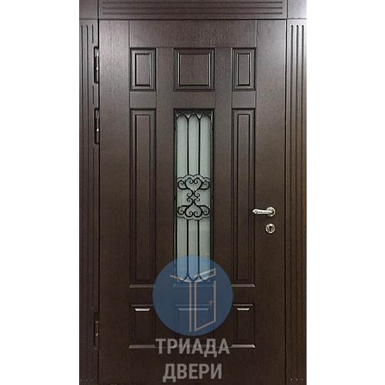 стальная дверь с ковкой и терморазрывом в дом
