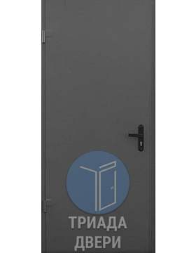 дверь стальная техническая с ручкой на планке для подсобного помещения