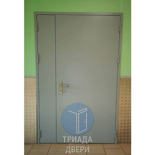 техническая дверь из металла с окрасом нитроэмаль для подсобного помещения - фото 1