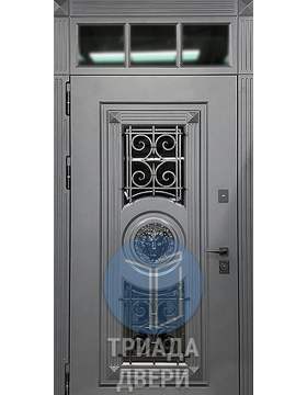 дверь из металла элитного класса с отделкой мдф и стеклом