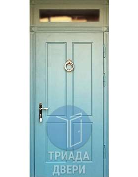 металлическая дверь эконом класса с отделкой мдф и ручкой стучалкой