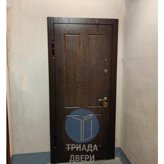 недорогая одностворчатая дверь мдф из стали с тремя петлями для дачи - фото 1