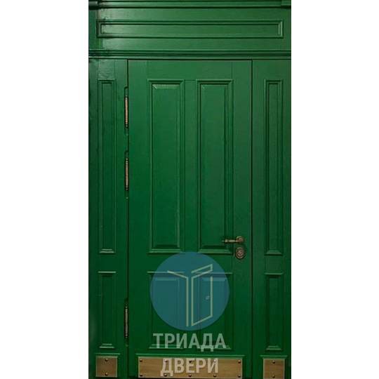 парадная стальная дверь мдф с боковыми вставками