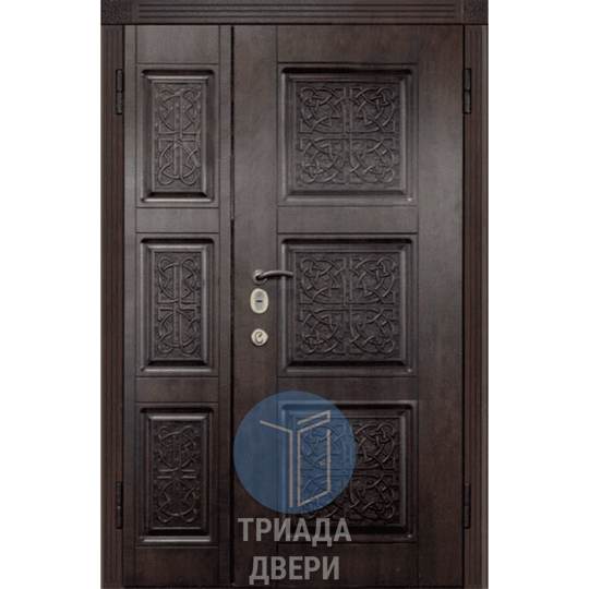 двустворчатая дверь с темным мдф