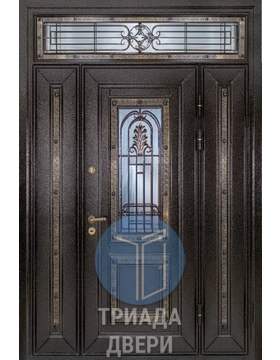 входная дверь с терморазрывом и боковыми вставками для коттеджа