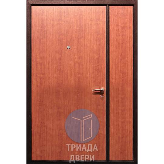 двустворчатая тамбурная дверь из стали с отделкой ламинат