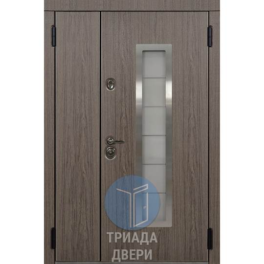 стальная дверь мдф со стеклом в подъезд
