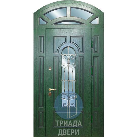 металлическая подъездная дверь с фрамугой