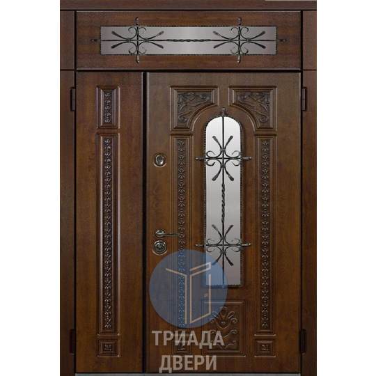 дверь с фрамугой и стеклом в подъезд