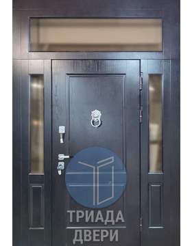 парадная стальная дверь мдф с боковыми створками