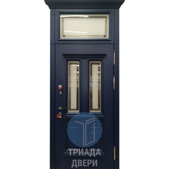 стальная мдф дверь с верхней вставкой