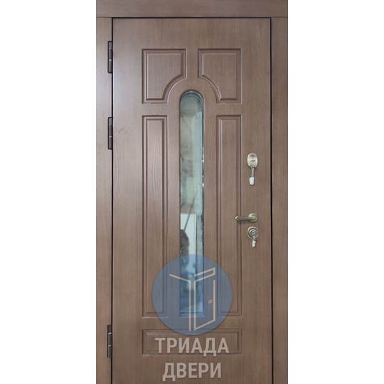 трехконтурная уличная дверь с мдф отделкой