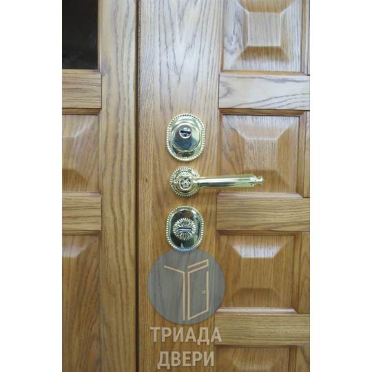 наружная стальная дверь с боковой и верхней створкой в коттедж - фото 2