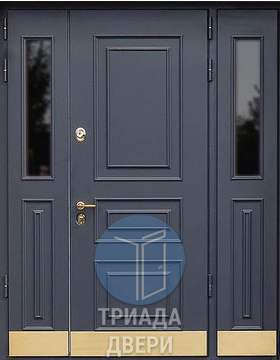 двустворчатая дверь с отделкой мдф в загородный дом