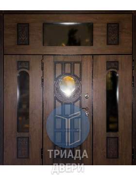 парадная дверь с боковыми вставками и двусторонней мдф отделкой