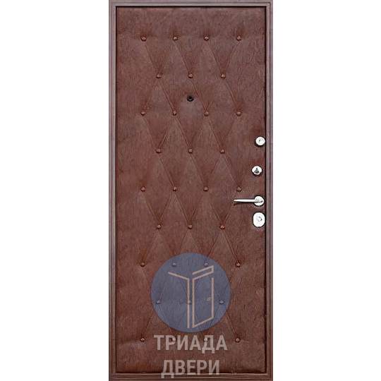 недорогая дверь с одной створкой и винилискожей